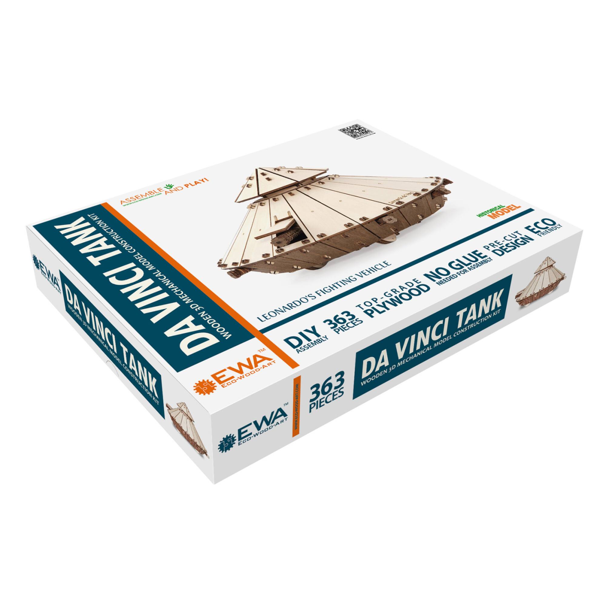 EWA™ Eco-Wood-Art Da Vinci Tank 3D Wooden STEM Construction Kit